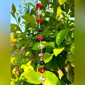 Black and red crystal suncatcher